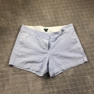 J crew Shorts, seersucker, stripe, blue white